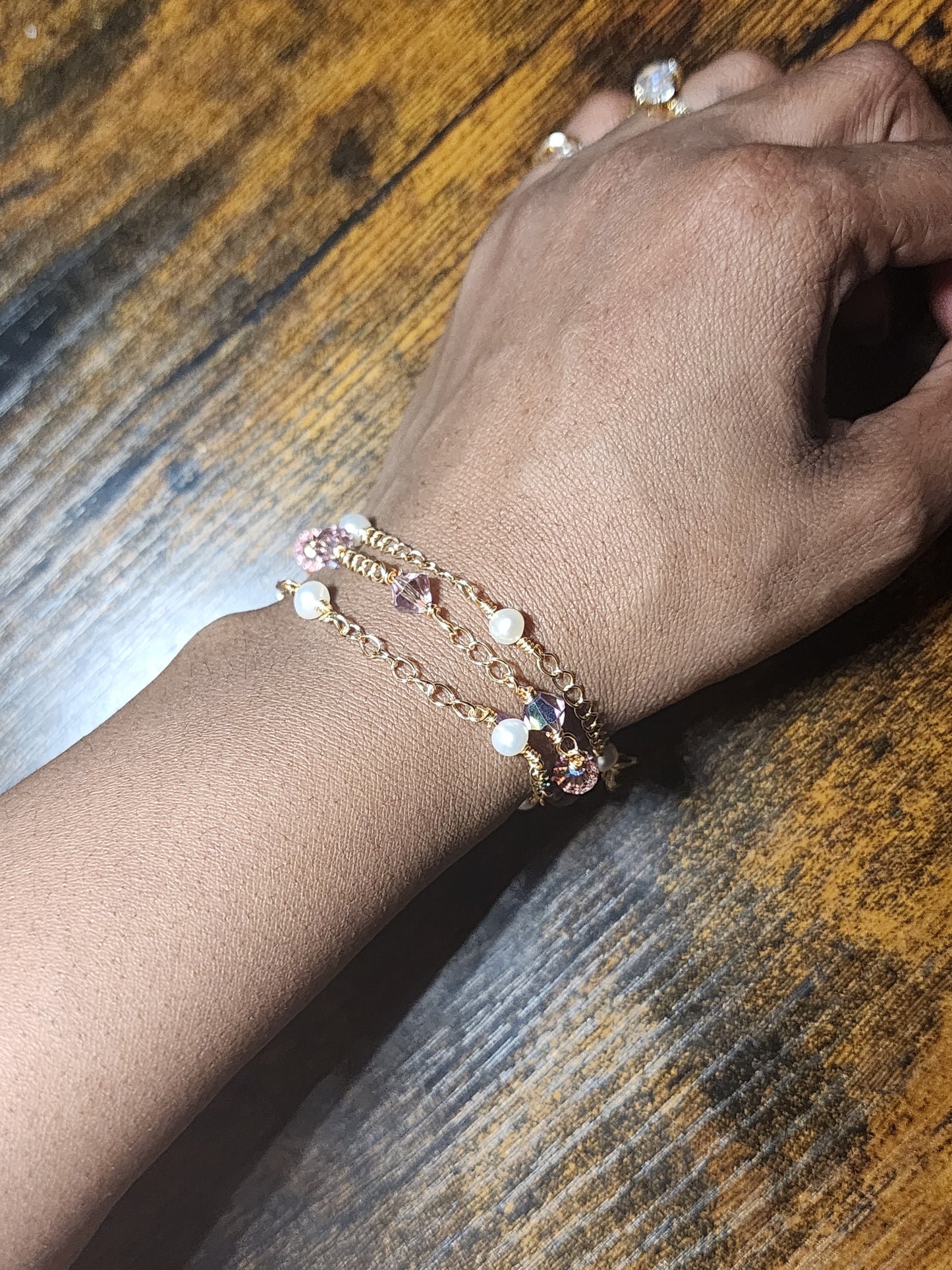 Amethyst and Pearl Stack Bracelet