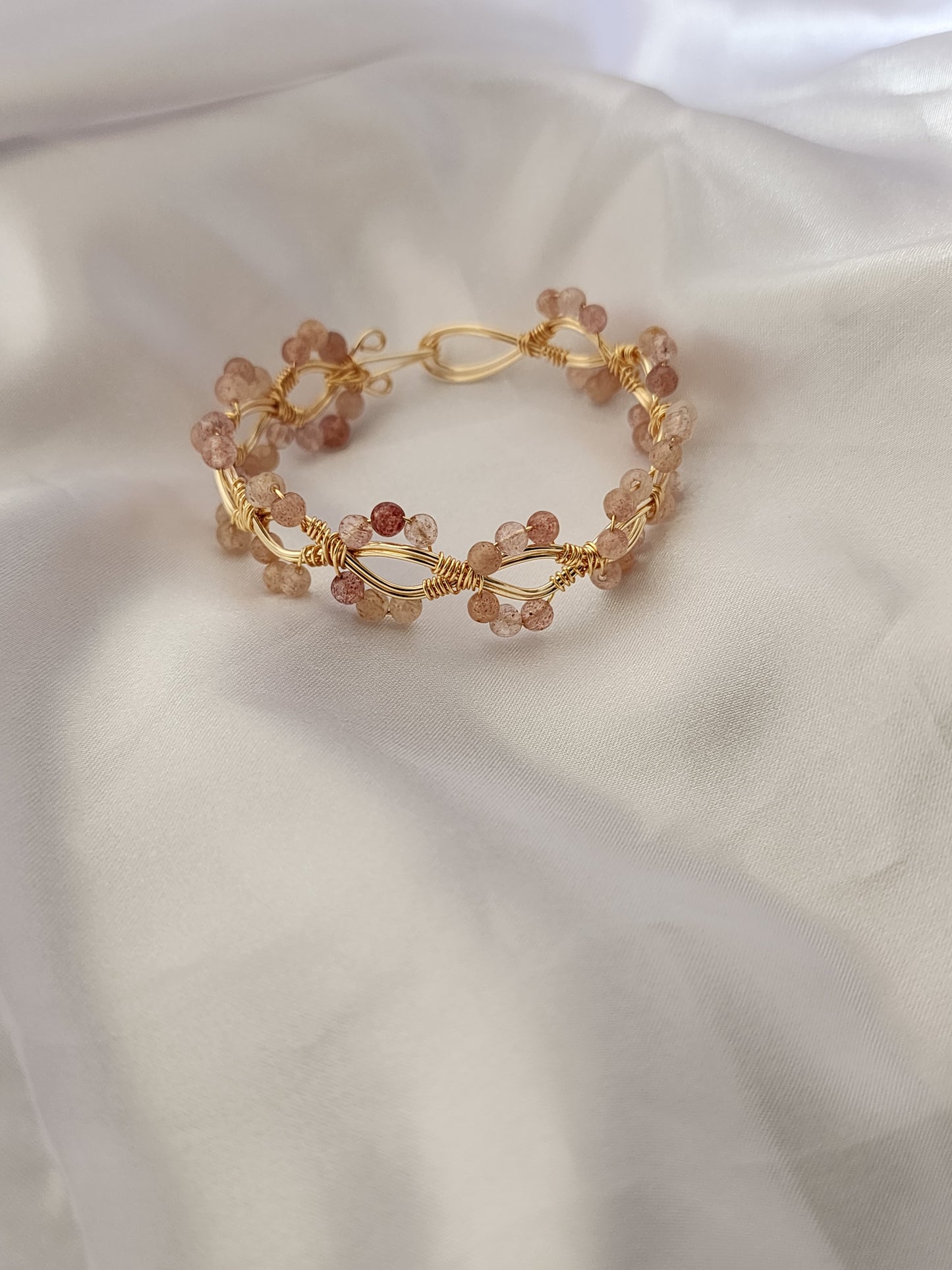 Strawberry Quartz Lace Bracelet