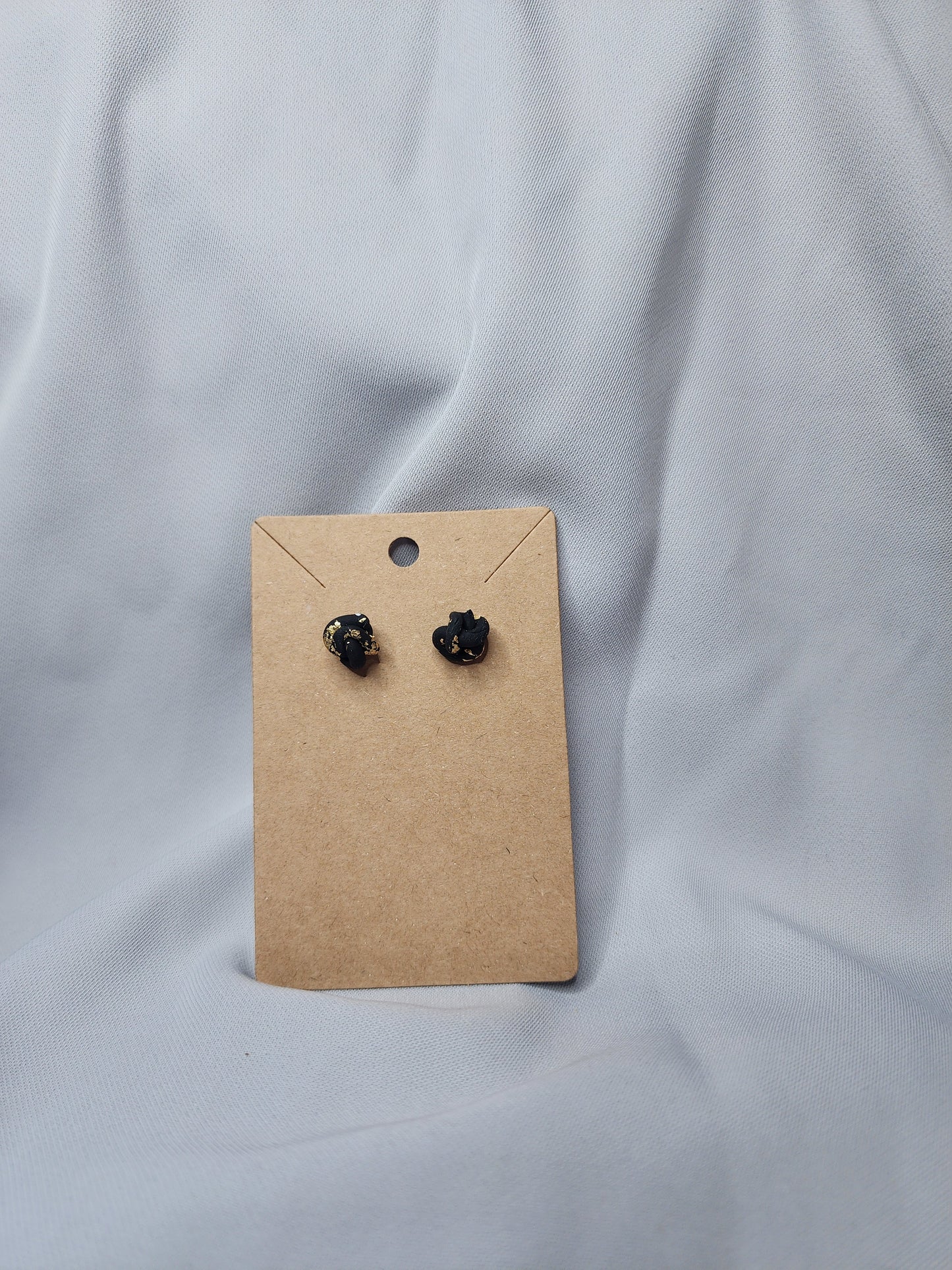 Black Tie Knot Earrings