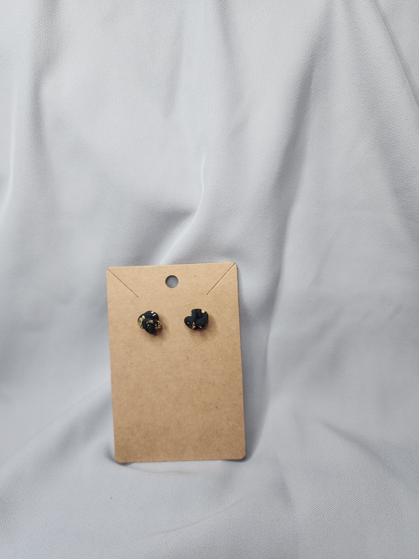 Black Tie Knot Earrings