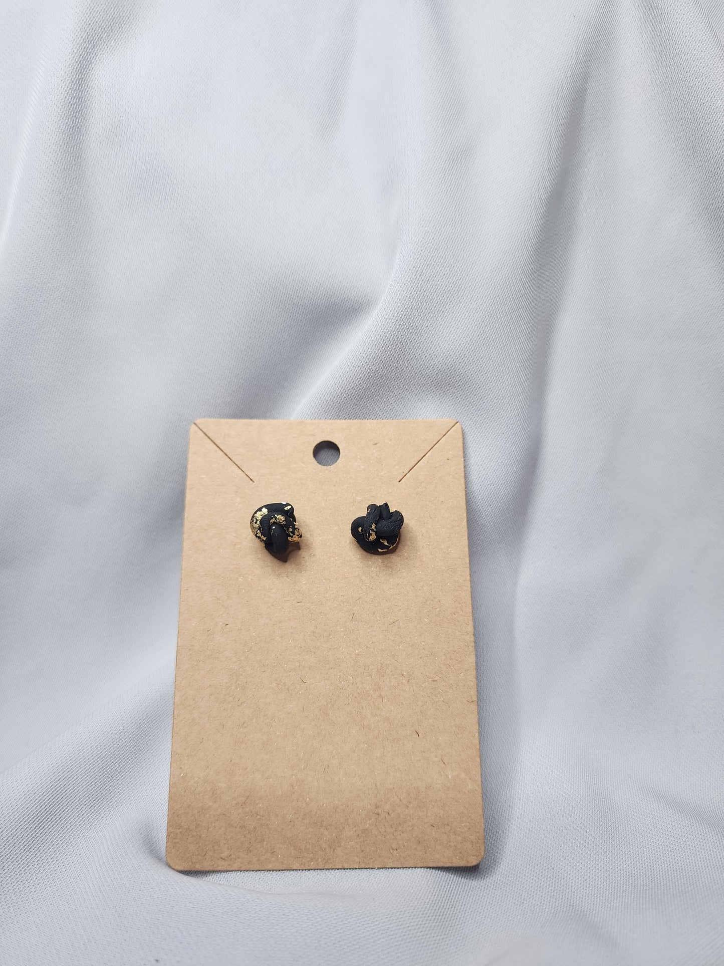 Black Tie Knot Earrings