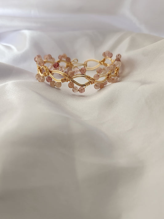 Strawberry Quartz Lace Bracelet
