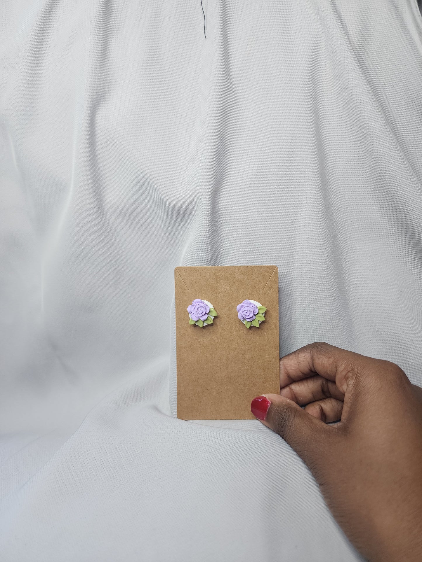 Purple Flower Stud Earrings