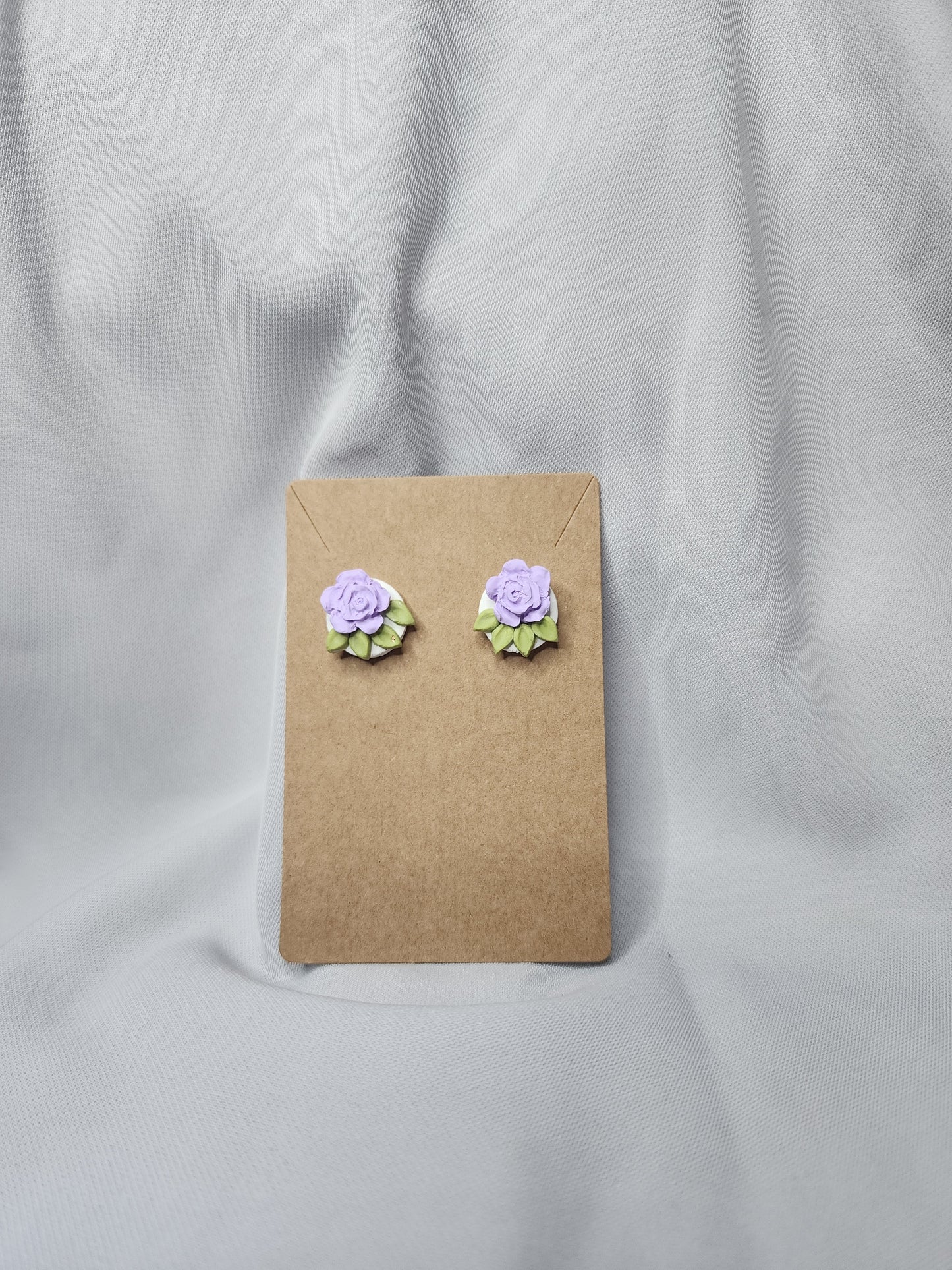 Purple Flower Stud Earrings