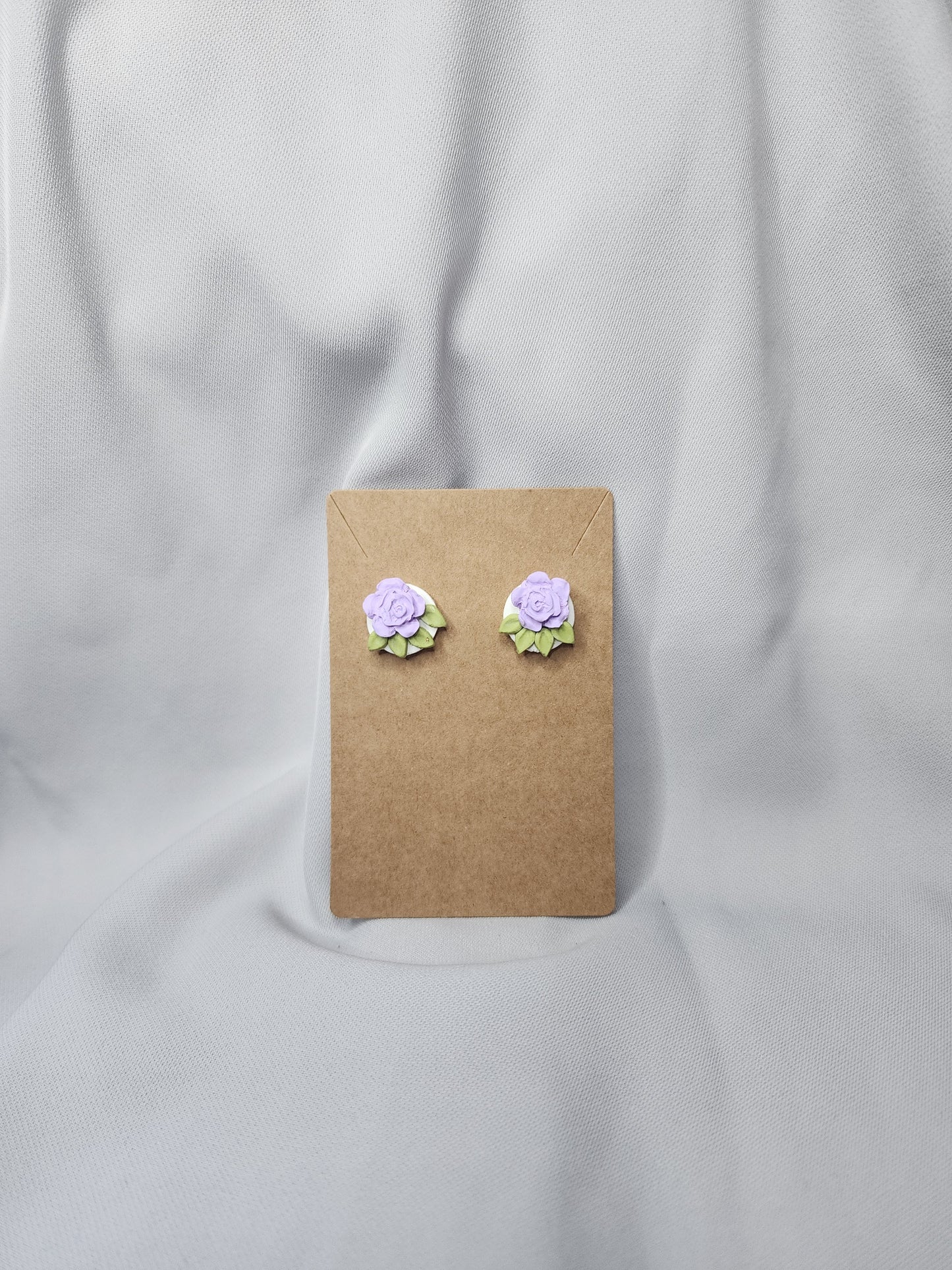 Purple Flower Stud Earrings