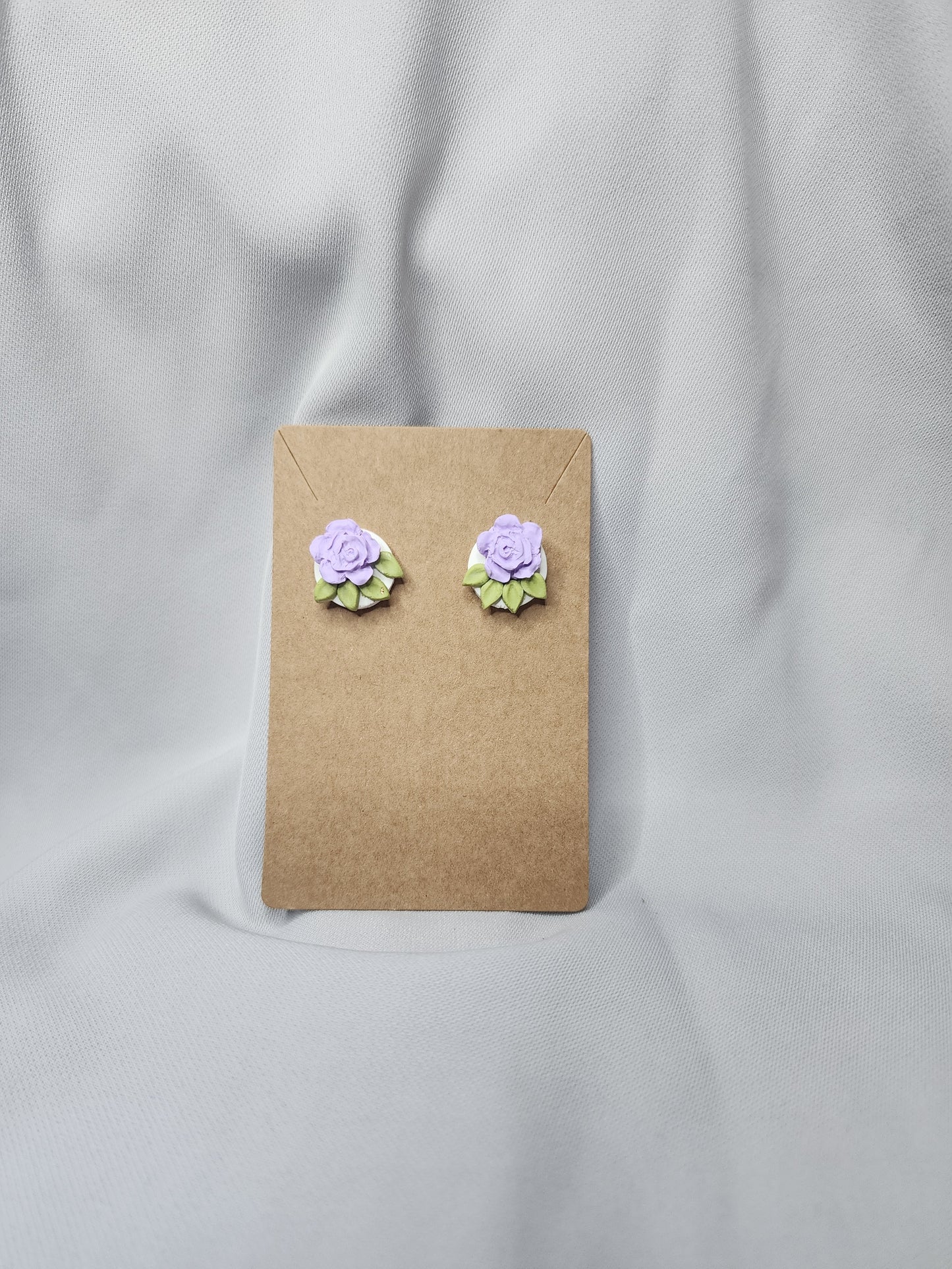 Purple Flower Stud Earrings